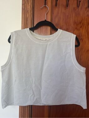 By Together Off White Boxy Crop Tank